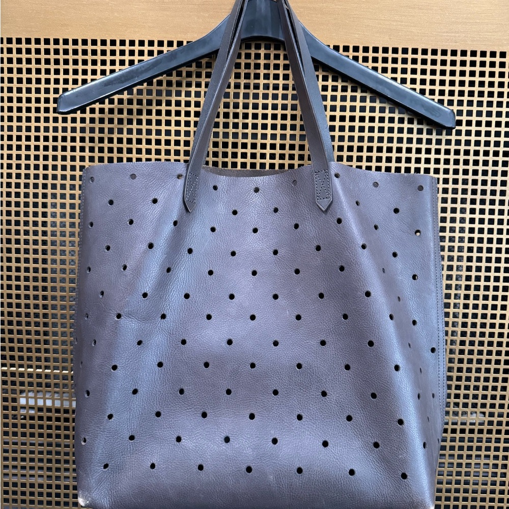 Madewell Gray Perforated Tote
